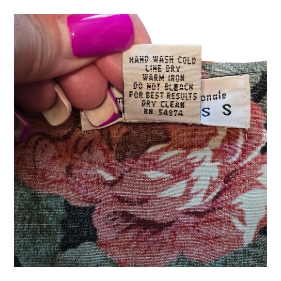 VGT Campagnie Internationale Express Womens Whimsical Top Bishop Sleeve L Floral - Picture 4 of 10